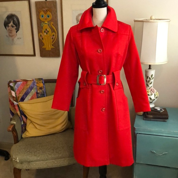 Forecaster of Boston Jackets & Blazers - Vintage Forecaster of Boston | Red Trench Coat
